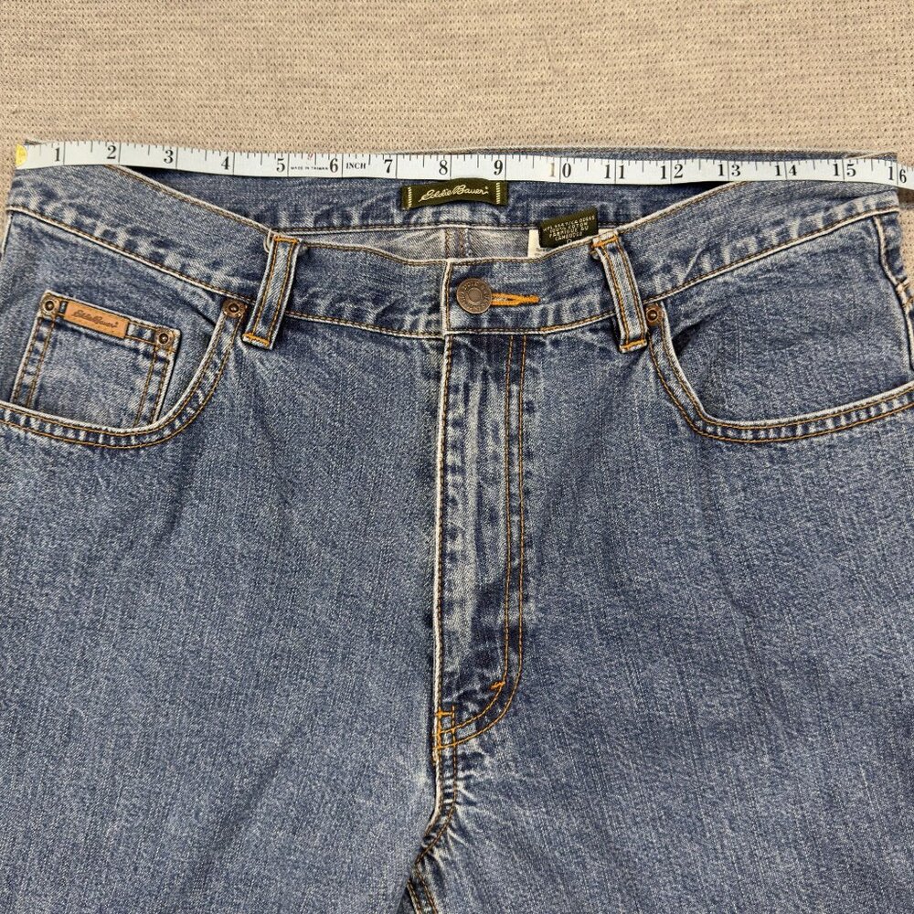 Eddie Bauer Cropped Jeans Womens Petite 12 Relaxed Fit Blue Denim 100% Cotton - Picture 7 of 14